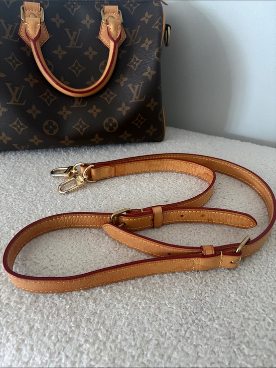 Louis Vuitton Handbags - Louis Vuitton Monogram Speedy Crossbody Strap in Vachetta Leather